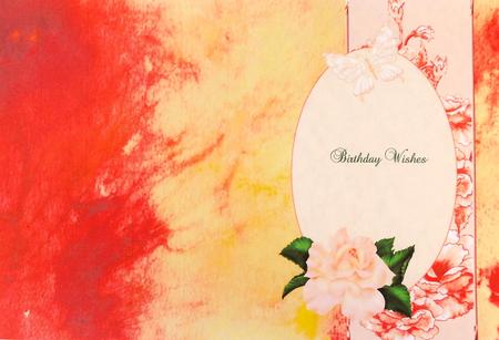 Peach Silk Quick Card with Butterfly and Roses by Selina Dittmann