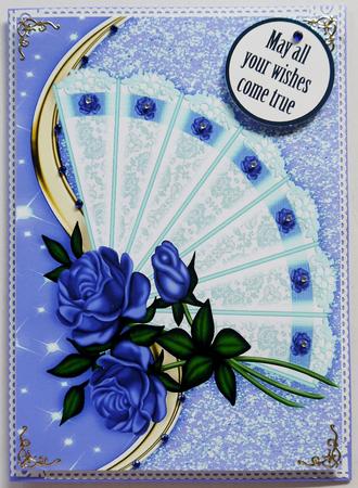 Pretty Purple Roses on Lace Fan A4 by Selina Dittmann