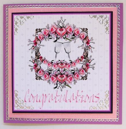 Pink Roses Congratulations -wedding, Engagement, Anniversary by Selina Dittmann
