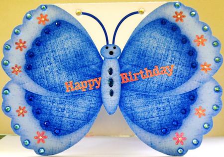 Blue Butterfly Shaped Card 2 by Selina Dittmann