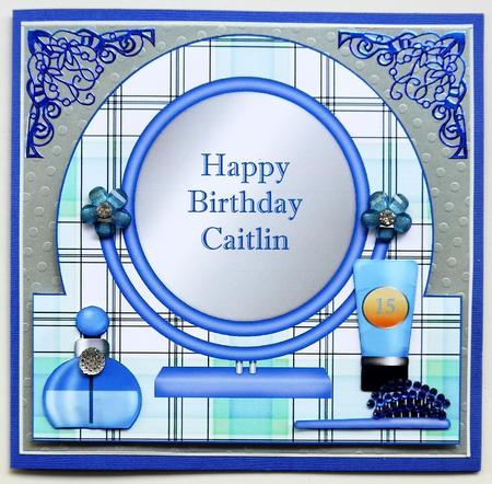 Shaped Card Front with Mirror Blue by Selina Dittmann