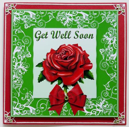 Single Rose Card Front Get Well by Selina Dittmann