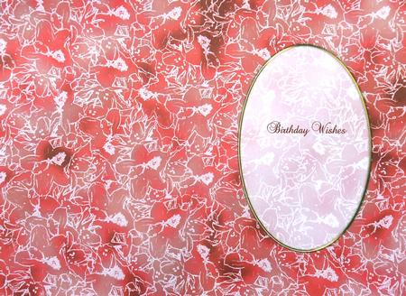 Romantic Flowers A5 Oval Frame Card Front or Insert by Selina Dittmann