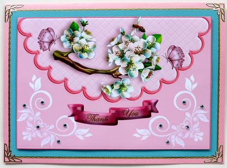 White Blossom Flowers on a Scalloped Envelope A4 by Selina Dittmann