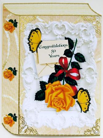 Pretty Gold Rose in Ornate Frame Folded Book by Selina Dittmann
