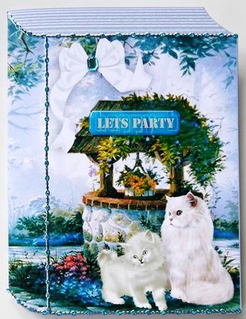 Cat & Kitten in the Garden with Wishing Well Book Fold by Selina Dittmann
