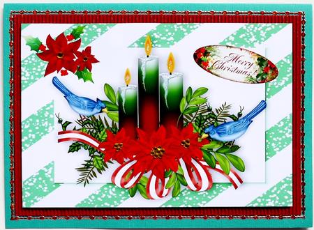Beautiful Red Candles with Little Birds A4 by Selina Dittmann