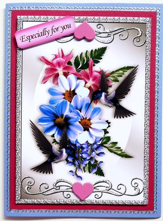 Pretty Flowers with Kingfisher's A4 by Selina Dittmann