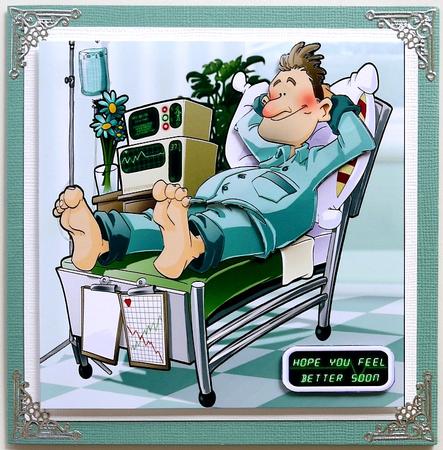 Get Well Soon Dude Ii 8x8 Card by Selina Dittmann