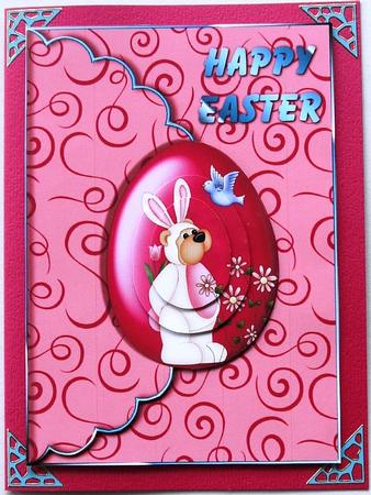 Easter Bunny Egg Scalloped Edge Envelope Card by Selina Dittmann