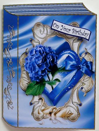 Pretty Blue Flowers on a Heart Folded Book by Selina Dittmann