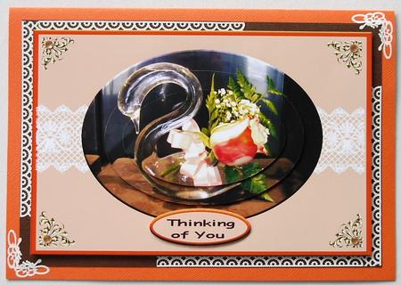 Swan with a Rose Orange Qs by Selina Dittmann