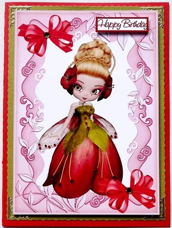 Little Strawberry Faerie in a Frame A4 Topper by Selina Dittmann
