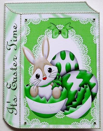 Easter Bunny in Egg on Folded Book by Selina Dittmann