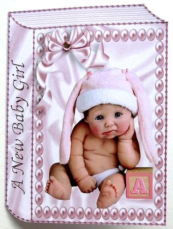 Cute Little Baby Doll in Pearl Frame Folded Book by Selina Dittmann