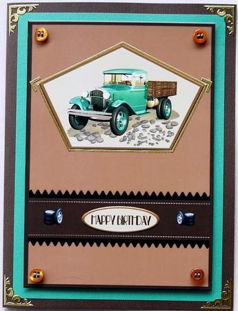 Teal Antique Truck A4 by Selina Dittmann