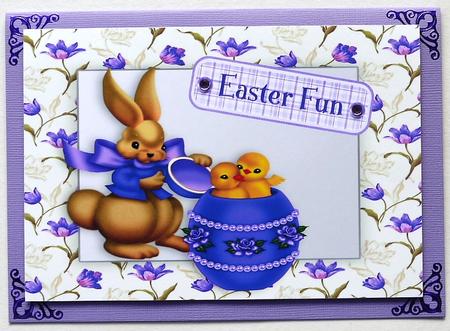 Easter Bunny with Chicks in a Egg, A4 by Selina Dittmann