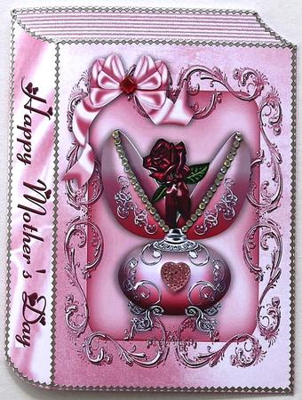 Beautiful Porcelyn Egg with Red Rose for Mum Folded Book by Selina Dittmann