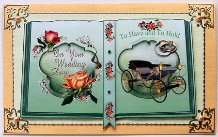 Peach Roses for a Wedding with Carriage Open Book A4 by Selina Dittmann