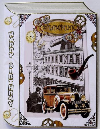 Steampunk with Vintage Car and Pipe Folded Book by Selina Dittmann