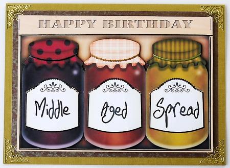 A5 Novelty Middle Aged Birthday Jams N Chutney 3D Decoupage by Selina Dittmann