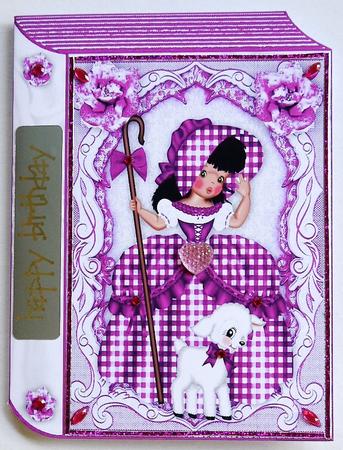 Little Bo Peep in Pink Gingham with Little Lamb Folded Book by Selina Dittmann