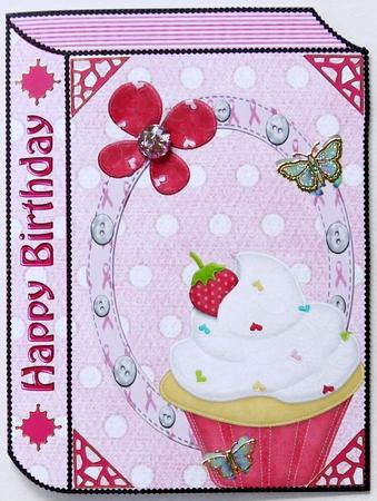 Cupcake in Frame Open Book Card by Selina Dittmann