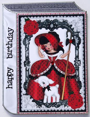 Bo Peep in Red/black with Little Lamb Folded Book by Selina Dittmann