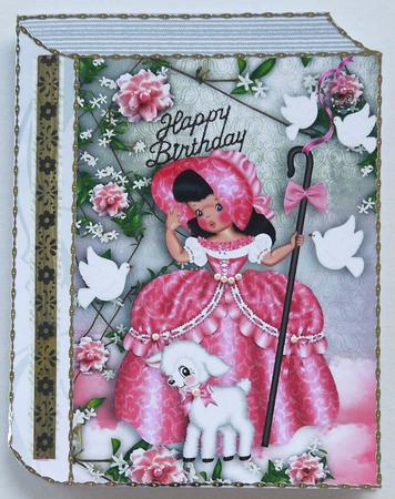 Bo Peep in Pink in Pink Rose Garden Folded Book by Selina Dittmann