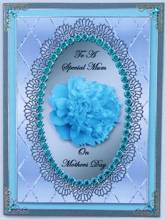 Blue & Silver Oval Carnation - Mothers Day by Selina Dittmann
