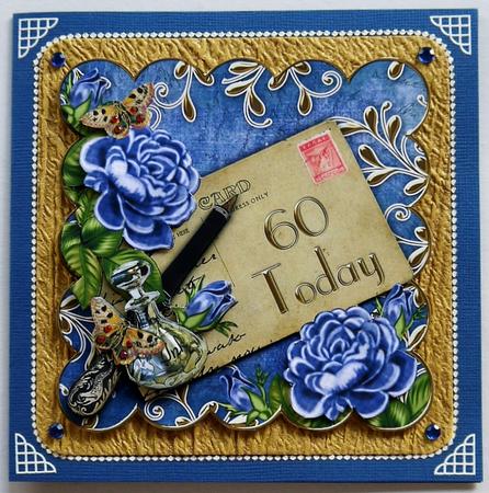 Blue Roses 60 Today Scallop Decoupage Step by Step Sheet by Selina Dittmann