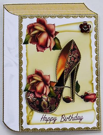 Floral Shoe with Roses on a Scroll Folded Book by Selina Dittmann