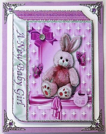 Pink Bunny with Butterflies for Baby Girl A4 Book by Selina Dittmann