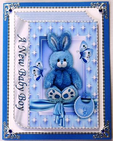 Blue Bunny for Baby Boy with Butterflies A4 Book by Selina Dittmann