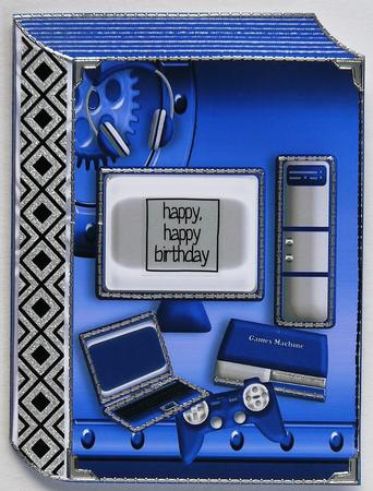 Folded Book of Computer, Laptop and Gadgets in Blue by Selina Dittmann