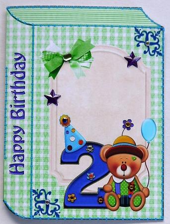 Little Clown Bear with Number 2 Book Card by Selina Dittmann