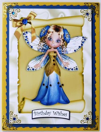 Pretty Fairie in Blue on a Scroll A4 by Selina Dittmann