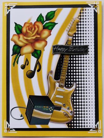Gold Guitar with Gold Rose and Amplifier A4 by Selina Dittmann