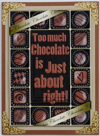 A5 Chocolate Greetings Pyramage Topper by Selina Dittmann