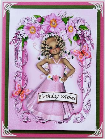 Fairy in Pink with Pretty Butterflies A4 by Selina Dittmann