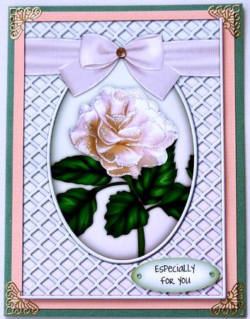 A Delicate Peach Rose A4 by Selina Dittmann
