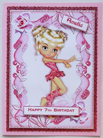 Dancing Ballerina in Rose Floral Frame A4 by Selina Dittmann