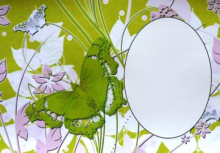 Pea Green Floral Butterfly Insert 2 by Selina Dittmann