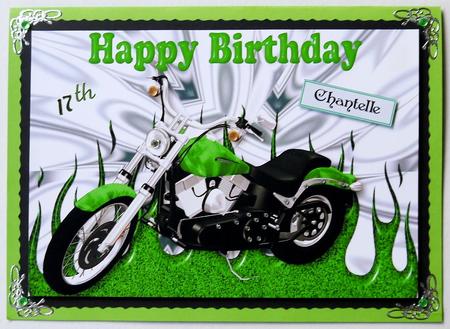 Green Motorbike with Silver Effect A4 by Selina Dittmann