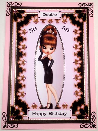 Double Layer Floral Plain Card Base (black Background) 5 by Selina Dittmann
