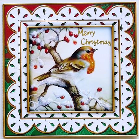 Red Robin Dark Anglaise 5in Picture Cut and Fold Card by Selina Dittmann