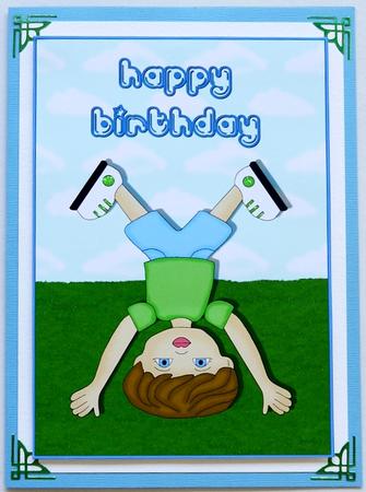 Cartwheel Kid A4 Card by Selina Dittmann