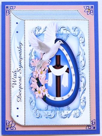 With Deep Sympathy, Cross in Blue with Flowers Folded Book by Selina Dittmann