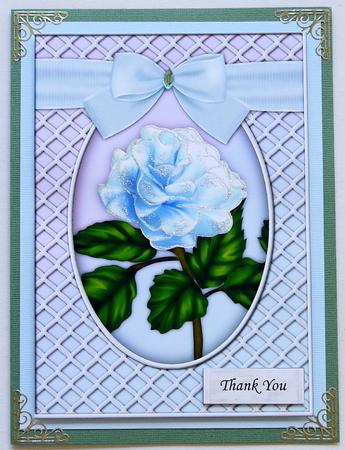 A Delicate Blue Rose A4 by Selina Dittmann