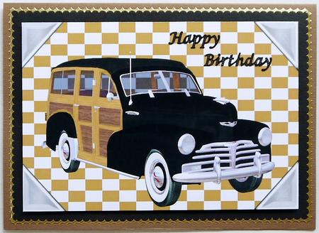 Vintage 1948 Woody Car A4 by Selina Dittmann